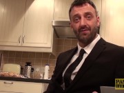 Hardfucked plumper fed with doms big cock and hot cum