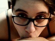 POV BJ Kiwwi sucks on FRIENDS small cock while HUSBAND isn't home! 12/16