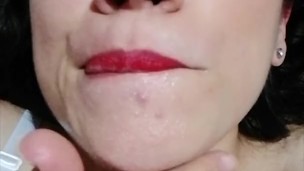 Facial on makeup! Cleaning it up and swallow