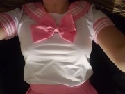 Cutesy girl plays with her new toy 8/16