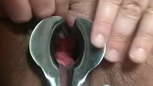 BBW masturbation with speculum, wisk, and ben wall ball