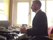 Roughly assfucked MILF submits to dom and swallows his cum 4/16