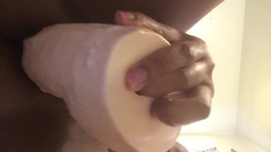 EBONY STUFFING MASSIVE DIILDO PT. 2