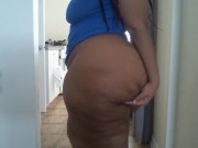 Hairy Pussy Thick Curvy Ebony BBW No Bra in Black Heels - Cami Creams 13/16