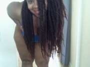 Hairy Pussy Thick Curvy Ebony BBW No Bra in Black Heels - Cami Creams 3/16