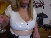 Big Butt Wife in PVC Waitress Outfit - Ass Play, Ass to Mouth, Creampie 1/16