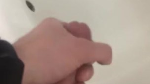 Horny Worker Can’t Help Himself and Masturbates While Peeing at Work