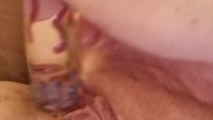 Playing with my glass dildo