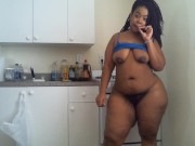 Smoking Big Black Nipples Ebony Phat Ass BBW Kitchen Play - Cami Creams 11/16