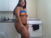 Smoking Big Black Nipples Ebony Phat Ass BBW Kitchen Play - Cami Creams 13/16