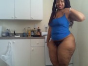 Smoking Big Black Nipples Ebony Phat Ass BBW Kitchen Play - Cami Creams 2/16