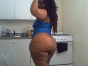 Smoking Big Black Nipples Ebony Phat Ass BBW Kitchen Play - Cami Creams 6/16