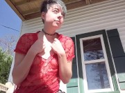 Outdoor boobs and ass flash