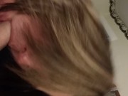 Slutty hot wife drains my cock and swallows it all 5/16