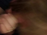 Slutty hot wife drains my cock and swallows it all 7/16