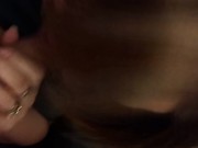 Slutty hot wife drains my cock and swallows it all 9/16