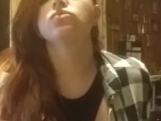 Sexy redhead smoking with tits out fetish play 11/16