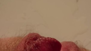 Moaning from pleasuring hairy pissing pussy