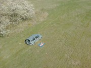 Dron caught Sexy Girl in Public Park during hot facefuck and doggy pounding 1/16