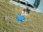 Dron caught Sexy Girl in Public Park during hot facefuck and doggy pounding 16/16