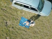 Dron caught Sexy Girl in Public Park during hot facefuck and doggy pounding 3/16