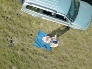 Dron caught Sexy Girl in Public Park during hot facefuck and doggy pounding 4/16