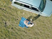 Dron caught Sexy Girl in Public Park during hot facefuck and doggy pounding 5/16