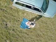 Dron caught Sexy Girl in Public Park during hot facefuck and doggy pounding 7/16