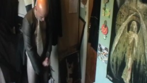 irish business man big cock edging jerk-off in office