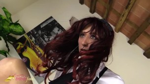Hot shoolgirl t-girl mastubates and shows her feet