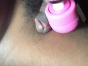 Using my girlfriend vibrator to cum