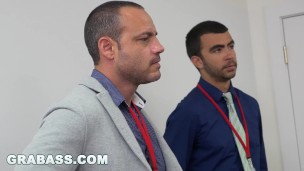 GRAB ASS - Hunky Boss Teaches His Office Team All About Teamwork