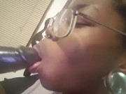 Slut sucks and fucks her dildo  (Compilation)