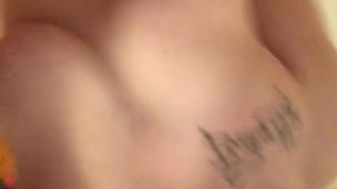 Dirty talk while riding a dildo