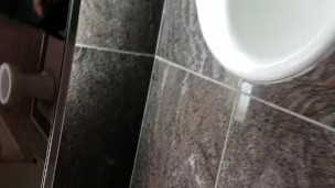 Young Guy Cums in Public Restroom - Almost Caught!