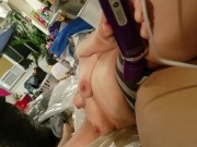 Sissy squirts in pissy panties with bubby