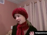 Ex Ice Skater Sunny Lane Bangs Dick & Gets Jizz On Her Chin! 6/16