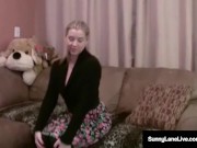 Ex Ice Skater Sunny Lane Bangs Dick & Gets Jizz On Her Chin! 7/16