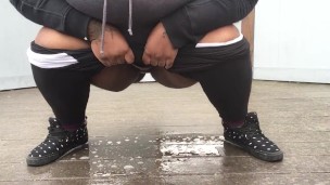 Peeing in public outside