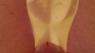 White Teen Fills Condom w/ his Boy Juices