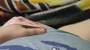 Masturbation leads to moaning orgasm
