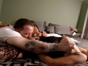 Wife DEEPTHROATS.2 CUMSHOTS to the FACE,TIED UP and FUCKED with TOYS! 7/16