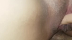 Anal riding with orgasm. Wet pussy