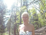 girl is Caught during fucking by a peeper in forest in all 3 holes 2/16