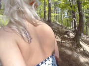 girl is Caught during fucking by a peeper in forest in all 3 holes 9/16