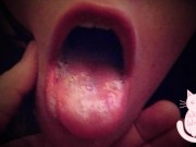 blindfold submissive sperm addict serves under table