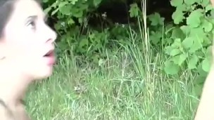 cute teen picked up for outdoor orgy