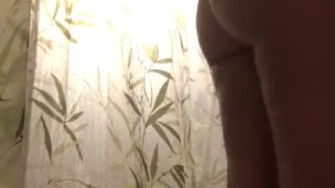 Curvy Brunette Takes a Shower