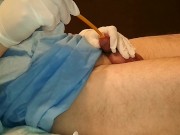 insert 18FR catheter and small sounding play