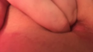 Fingering tight little pussy